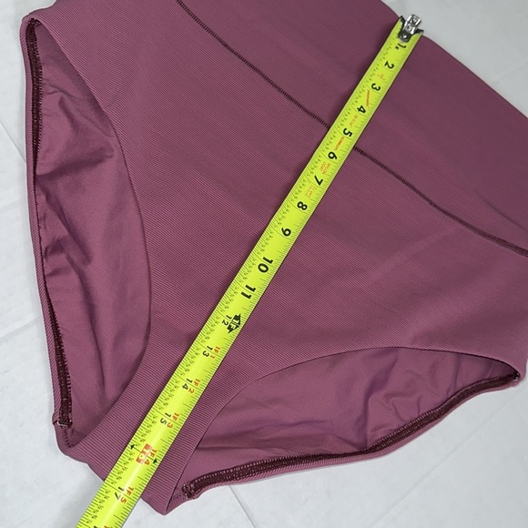 Jets Australia Isla Rib Fold Down High Waisted Bikini Bottom  Mauve Size 16 NWT - Picture 10 of 11